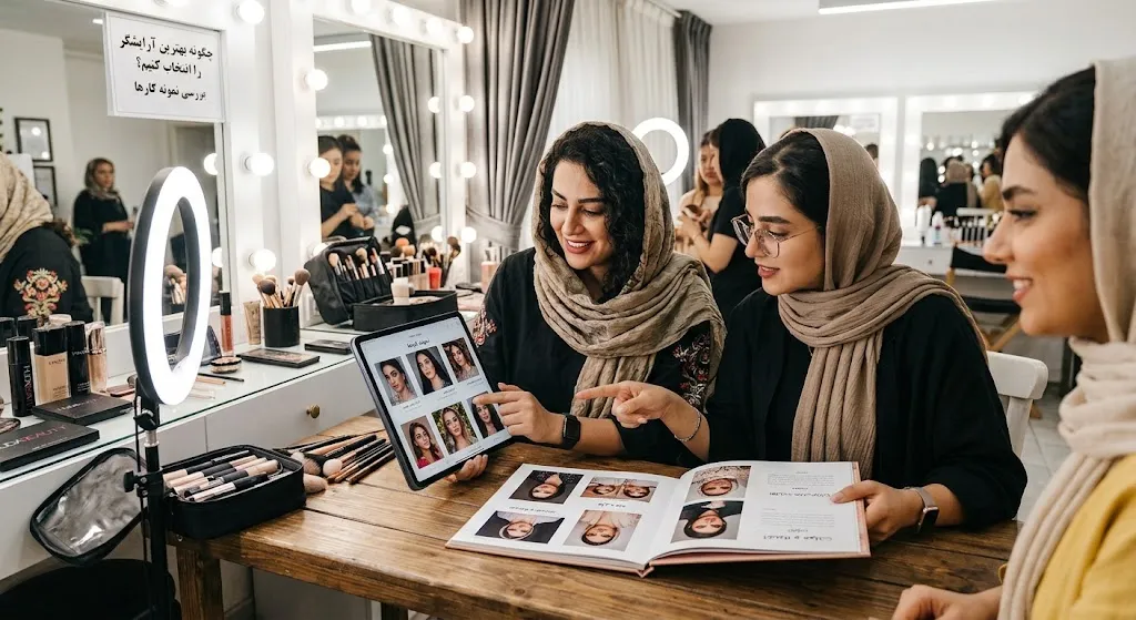 نمونه کار آرایشگر را چطور بررسی کنیم؟ راهنمای انتخاب بهترین متخصص زیبایی