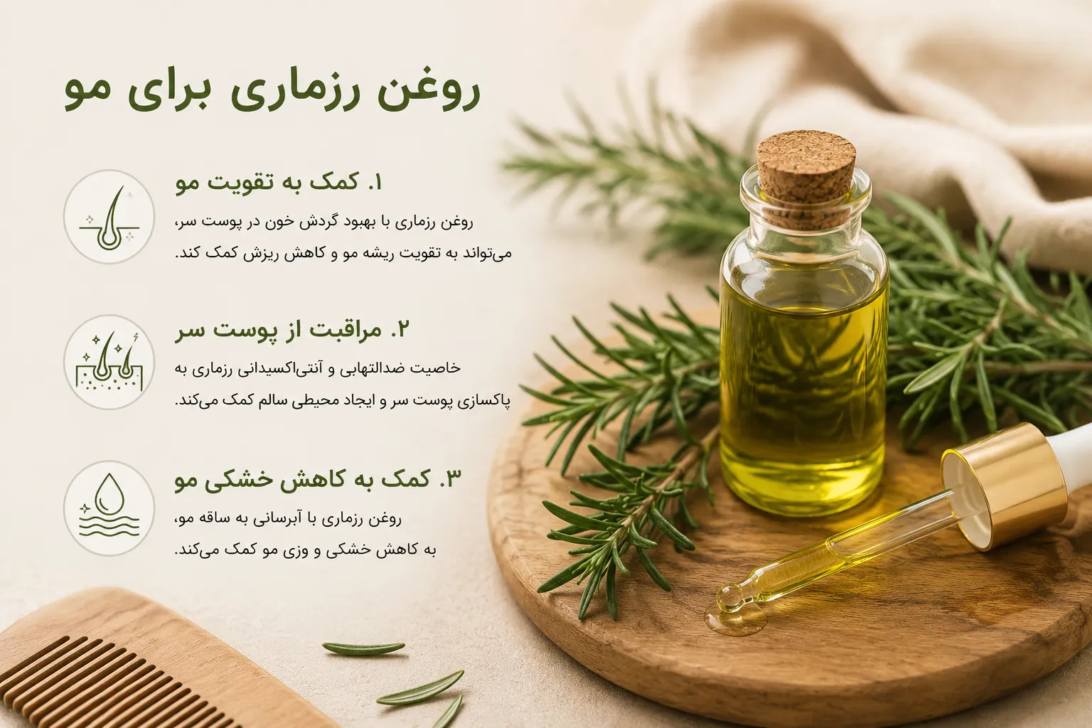 روغن رزماری برای مو؛ خواص، روش استفاده و تأثیر آن بر تقویت مو